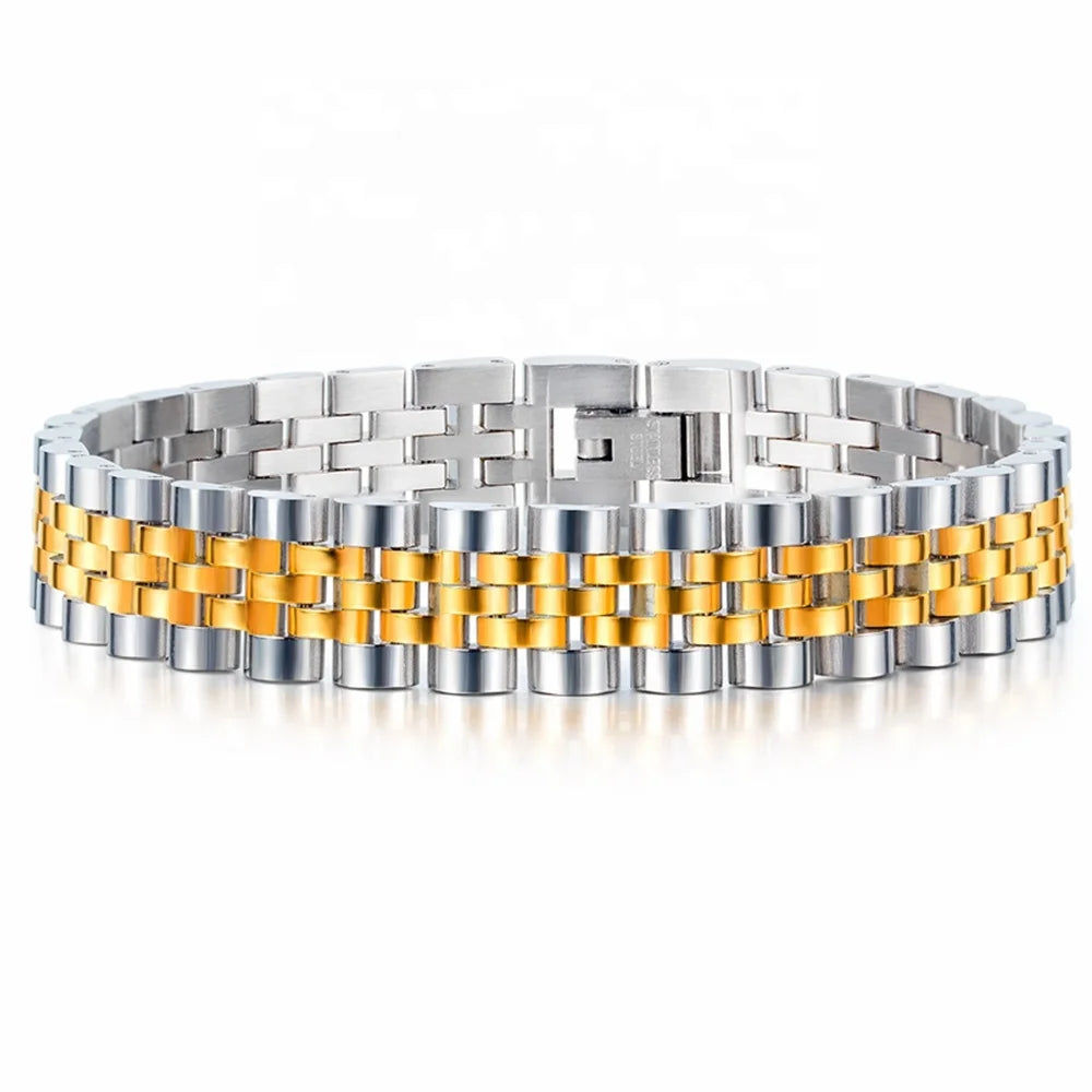 MECYLIFE Classic Link Chain Bracelet Men Women Stainless Steel Watch Band Bracelet Bangle