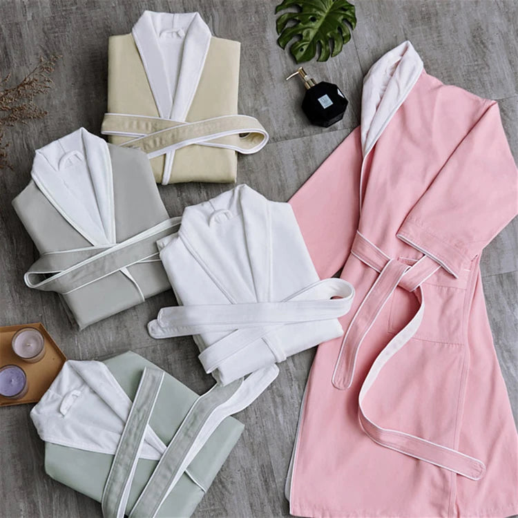 Comfort Microfiber Coral Fleece Bathrobe Custom Plush Soft Fleece Bathrobes