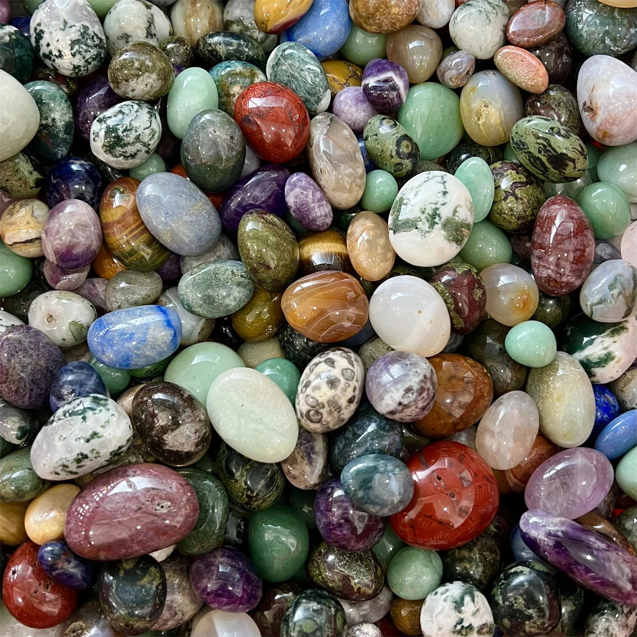 Natural Crystal Tumble Stone Healing Polished 2-3 cm Oval Spiritual Rose Clear Mixed Quartz Stone