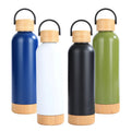 Personalized Custom Logo Vacuum Insulation 500ml Flask Double Wall Thermos Travel Water Bottle With Bamboo Lids