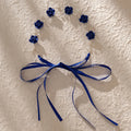 Handmade Polymer Clay Pearl Flower Wedding Headband Hair Vine Bridal Ribbon Headpieces Women Jewelry