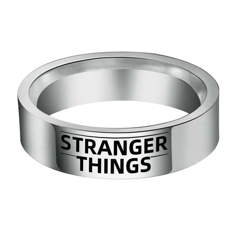 Factory Wholesale Hot Sale New Style 6mm Titanium Steel Engraved Couple Ring Tail Ring