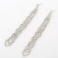 Trendy Fancy Silver Female Geometric Vimineous Crystal Chandelier Rhinestone Earrings Fashionable Hollow out Design