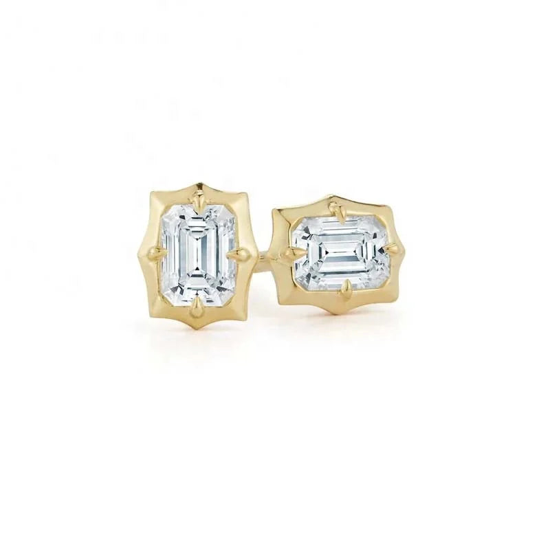 LOZRUNVE 925 Silver Jewellery Trendy Emerald Marquise Pear Korean Solitaire Stud Earring
