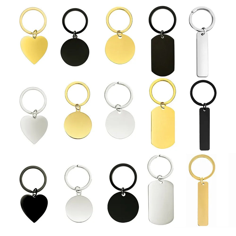 Custom Stainless Steel Promotional Dog Tag Keychain with ID Number Fashion Trend Design