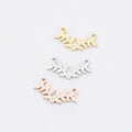 Diy Jewelry Component Accessories Two Holes Connector Stainless Steel Leaf Branches Shape Pendant Charms Connector for Bracelet