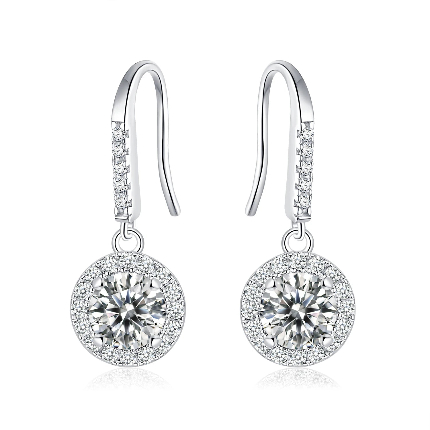 Ready to Ship Round Cut Moissanite Vvs 5mm 18k Gold Plated Fashion 925 Silver Hoop Earrings