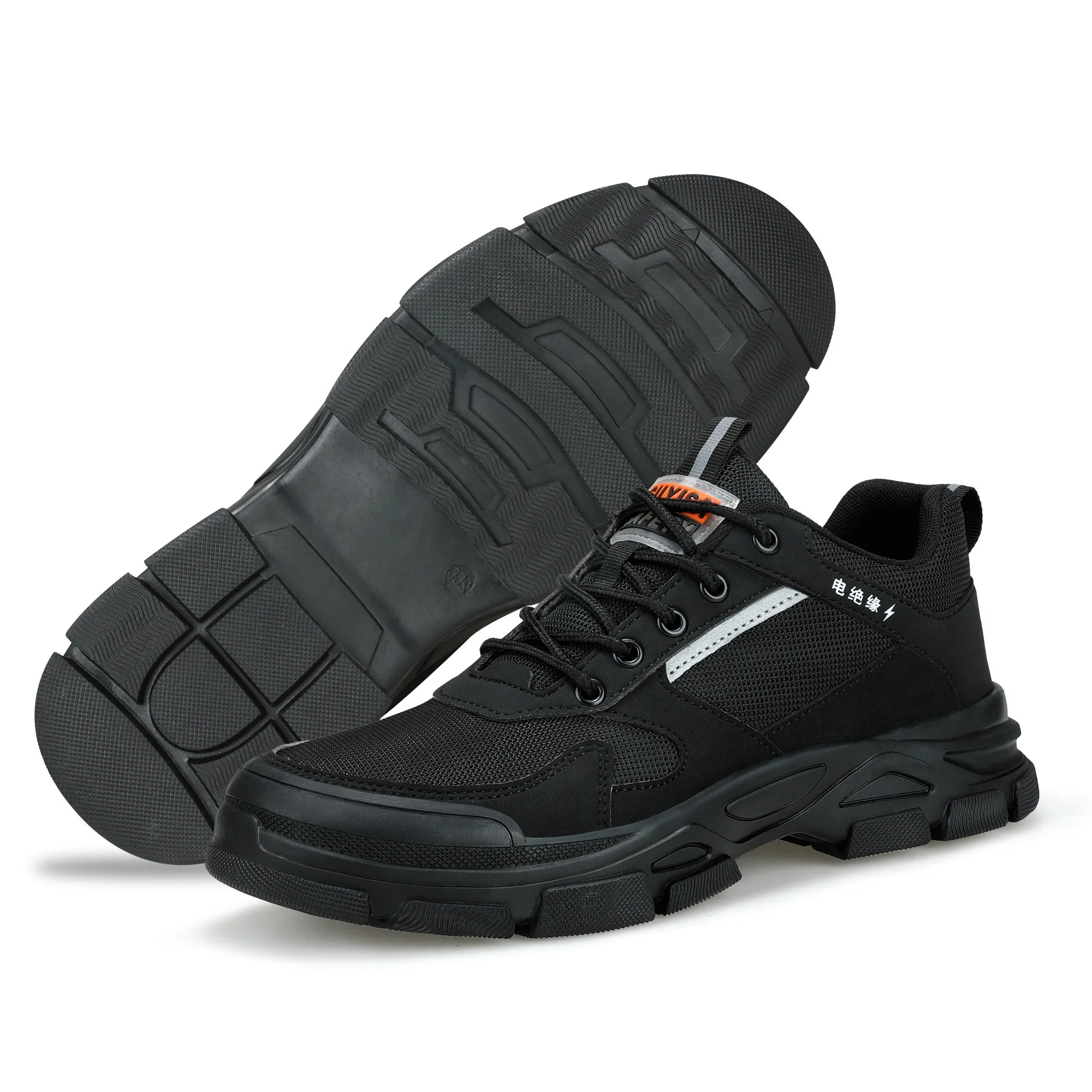 For GUYISA Stylish Men's 10KV Insulated Anti-Puncture Safety Work Shoes Winter & Autumn Electrically Safe for Factory Use