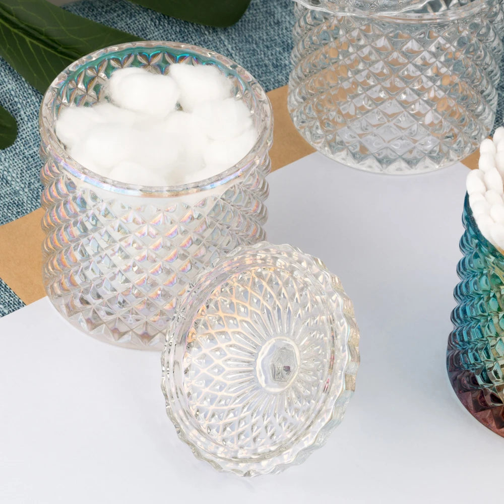 Wholesale Custom Logo Luxury Empty Clear 300Ml Frosted Glass Candle Jars Clear and Lids Factory in China