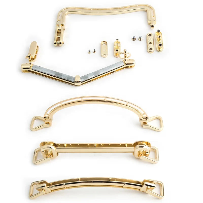 Bag Hardware Metal Zinc Alloy Handbag Handle Metal Handle Accessories Custom Gold Metal Bag Handle for Handbags