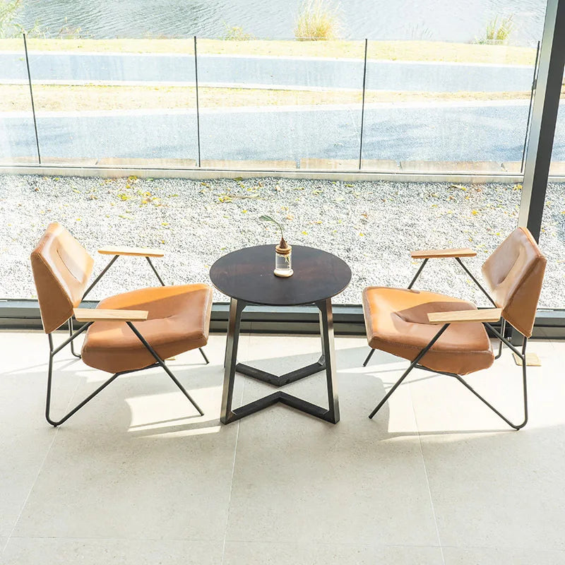 Light Luxury Modern Nordic Style Restaurant Furniture Metal Stackable Cafe Dining Table and Chair for Hotel Use