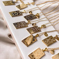 Comlor OEM 18k Gold Plated Stainless Steel Astrology Horoscope Tarot Card Shape Zodiac Necklaces for Women