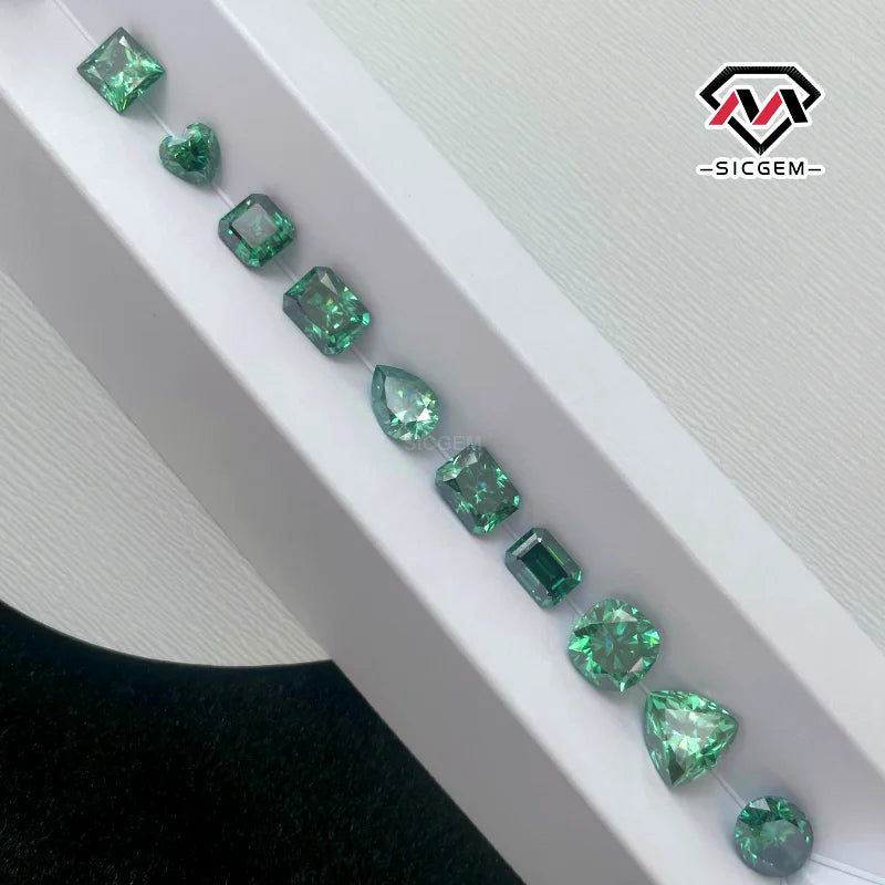Factory Price Custom Green Loose Moissanite Oval Pear Stone-SICGEM