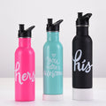 Single-Wall Stainless Steel Outdoor Sports Water Jug Portable Handle Large 750ml Reusable Bottle