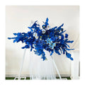 QYY Blue Flower Leaf 38 Styles Real Royal Blue Silk Roses Navy Blue Artificial Flowers Arrangement Wedding Thanksgiving