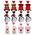 2025 Valentine's Day New Trendy Romantic Rose Bear Letter Love Gesture Acrylic Earrings for Couple Dating
