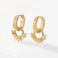 LOZRUNVE 925 Sterling Silver Gold Minimalist Design Sun Drop Hoop Earring Wholesale