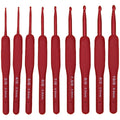 Red Aluminum Crochet Hooks With Tpr Silicone Handle Weaving Knitting Needles for Braids Knitting Crochet Needles Knitting Tool MegaBDM