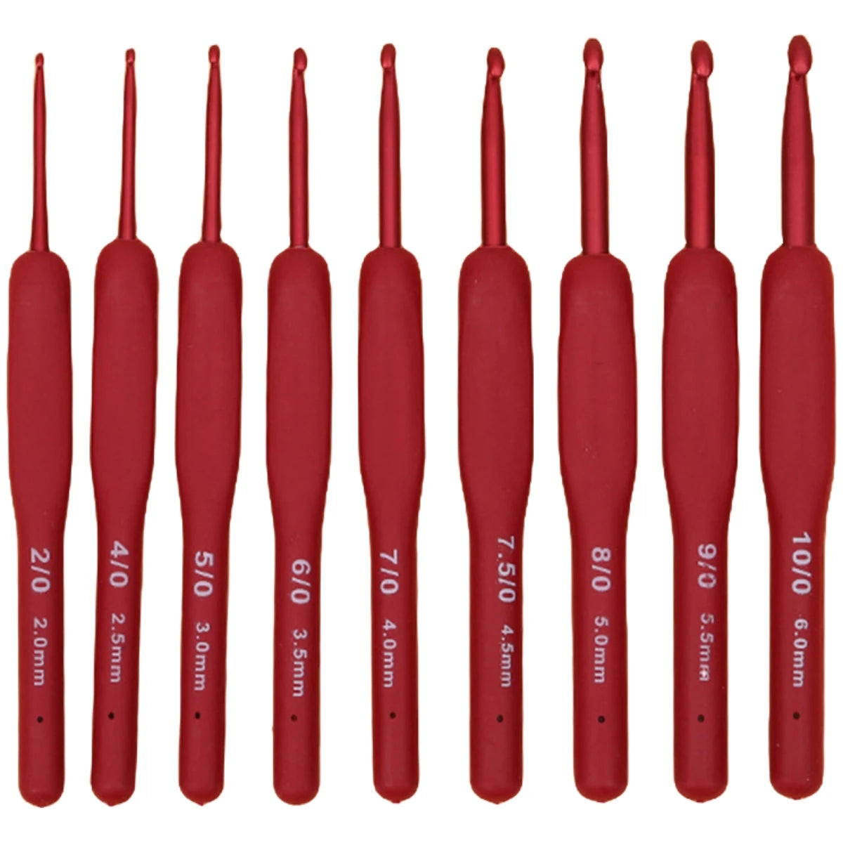 Red Aluminum Crochet Hooks With Tpr Silicone Handle Weaving Knitting Needles for Braids Knitting Crochet Needles Knitting Tool MegaBDM