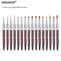 1Pcs 16 Style Function Color Painting Purple Brown Leopard Metal Handle Silver Head Acrylic Brushes Nail Art Tool