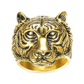 Men Stainless Steel Rings Hip Hop Jewelry Tiger Head Ring