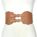 Women's Retro Hollow Waist Seal Needle Buckle Imitation Leather Waist Seal Fashion Elastic Women's Wide Belt