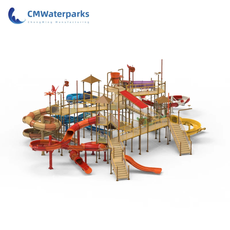 Professional Customization Water Play Equipment Fiberglass Water Slides Water House