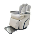 Classic Luxury Electric Barber Chair for Exclusive Barbershop Modern Design Wood Furniture Massage Feature Flat Placement Option