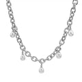 Eternal Punk Delicate Charm Necklace Fashion Classic Retro Drop Necklace Zircon Bead Stainless Steel Clavicle Chain Unisex Gift