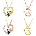 Jiangyuan 925 Sterling Silver Rose Gold Plated Lovely Cat Panda Women Pendant Necklace Luxury Sterling Silver Jewelry Gift
