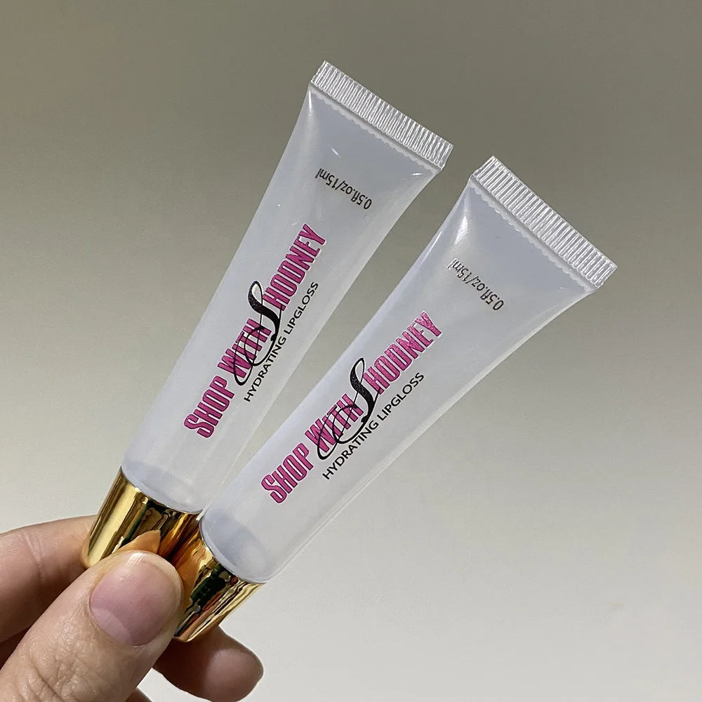 Custom LOGO Pink Black Silver Clear Cap Lipgloss Tube Private Label 5ml 8ml 10ml 15ml Empty Squeeze Lip Gloss Containers MegaBDM