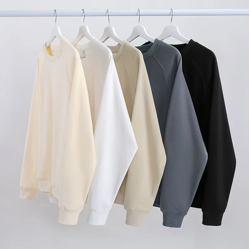 ESW-015 New Style Fashion 600g 100% Cotton Fleece Sweatshirts Crewneck Unisex Men's Oversized Hoodie& Sweatshirts