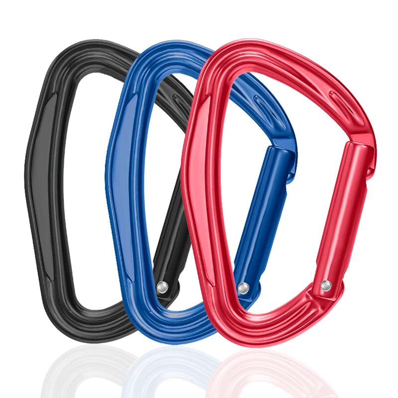 JRSGS 23kN Lock Carabiner Light Weight 7075 Aluminum Straight Gate Climbing Quick Draw Safety Snap Hook Heavy Industry