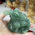 Natural Crystal Toad Carving Craft Money Meditation Yellow Jade  Rose Smoky Quartz Toad