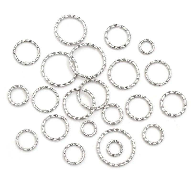 Charms Circle Sparkle Findings Accessory DIY Fashion Jewelry Jump Ring Stainless Steel Machine Polishing Original Color SHENGHUI