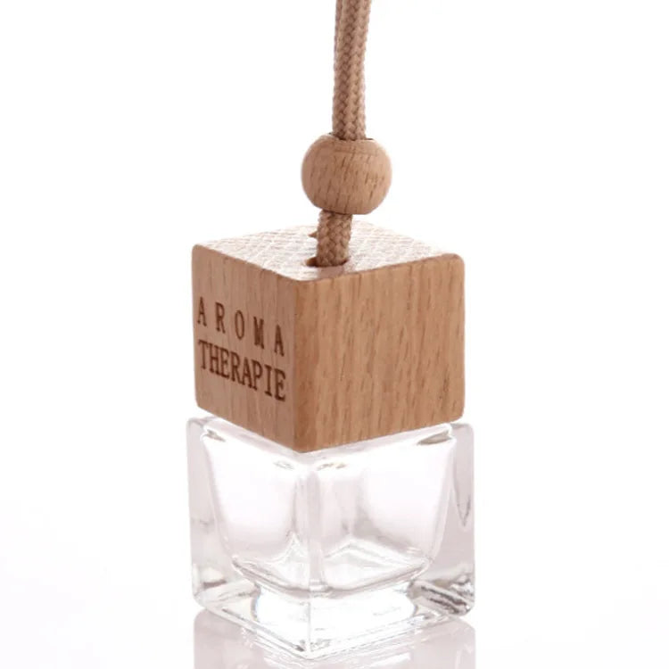 8ml 10ml Empty Black Wooden Cap Mini Air Freshener Essential Oil Perfume Glass Bottle Car Hanging Diffuser Bottle