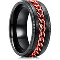 Creative Multi-color Rotatable Finger Rings Stainless Steel Anxiety Ring Rotating Chain Wedding Rings for Woman Couple