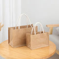 Hot Selling Bulk Travel Reusable Beach Jute Tote Shopping Bag Blank Burlap DIY Crafts Bag for Bridesmaid Gift Wedding