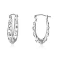 Luxury Design Sterling Silver 925 Jewellery Zircon Celtic Knot Hollow Hoop Earrings for Women