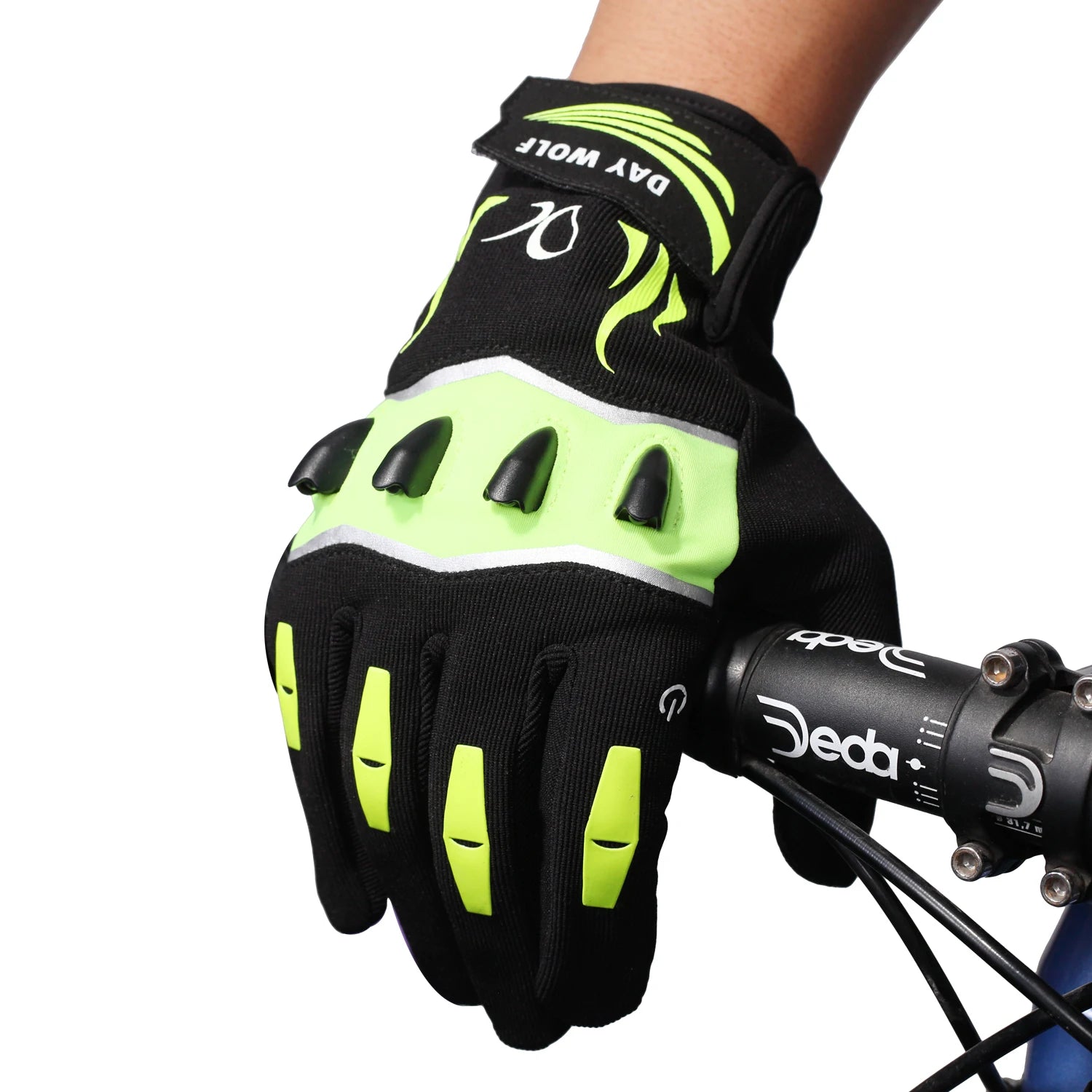 Unisex Full-Finger Outdoor Riding Gloves Hand Grips Breathable Design LED Flashlight 3 Lighting Models Cycling Sports Summer