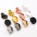 10pcs/lot Metal Earring Clip-on Blank Base Fit 10/12/14/16/18/20mm Cabochons Earrings Bezel Trays Setting DIY Jewelry Findings