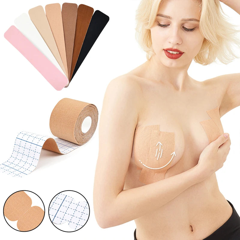 Women Nude Body Precut Tape Fashion Adhesive Bra Breast Boob Lift Tape