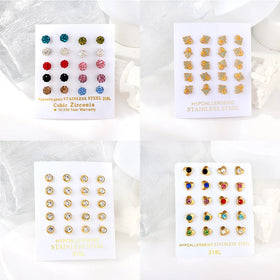 Customized Wholesale Stainless Steel Hypoallergenic Jewelry 18K Gold Plated Nickel Free Hypoallergenic Kids Enamel Stud Earrings