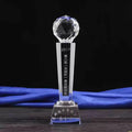Personalized Clear Glass Crystal Faceted Ball Trophy MH-J0342