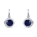 Abiding Classical Clip Earrings Gemstone Natural Diffusion Sapphire Bridal Earrings Wholesale Custom 925 Sterling Silver Jewelry