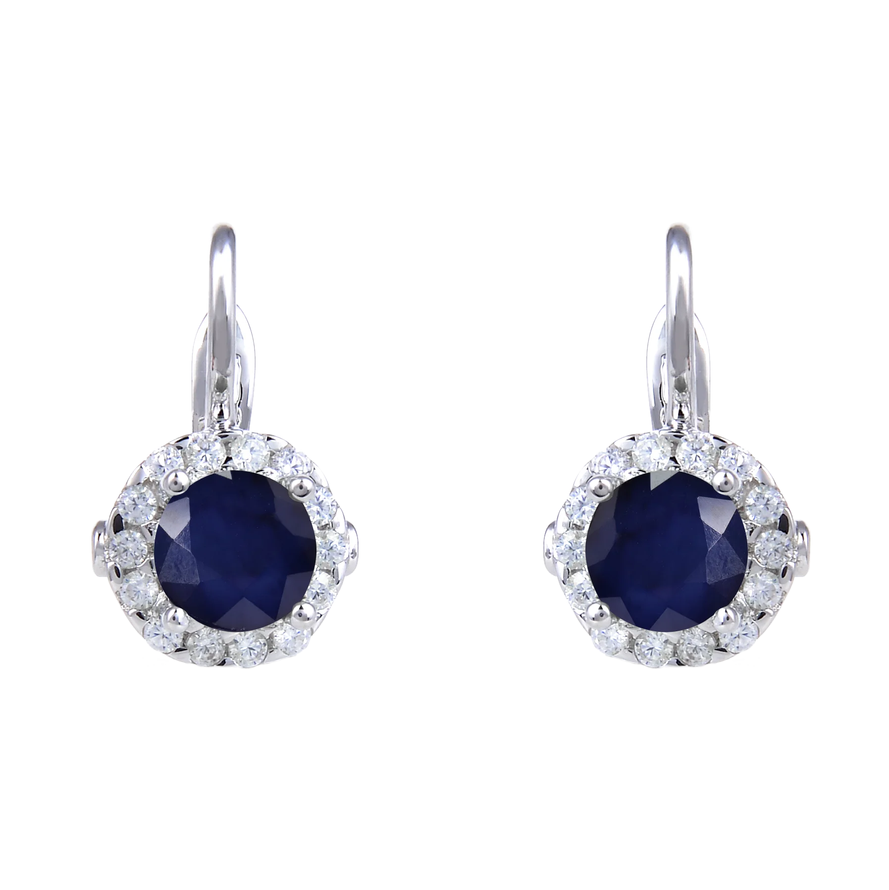 Abiding Classical Clip Earrings Gemstone Natural Diffusion Sapphire Bridal Earrings Wholesale Custom 925 Sterling Silver Jewelry