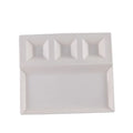 Modern Rectangle 10.5-Inch White Melamine Dinner Plate 4 Divided Compartments Eco-Friendly BPA Free Dishwasher Safe Restaurant