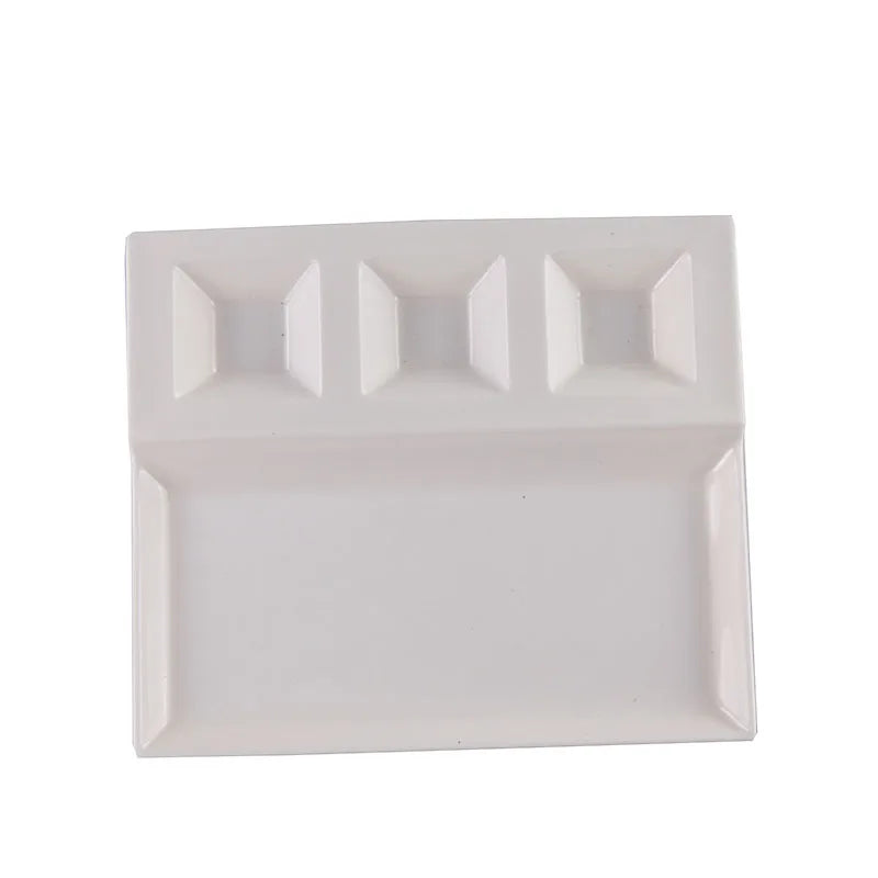 Modern Rectangle 10.5-Inch White Melamine Dinner Plate 4 Divided Compartments Eco-Friendly BPA Free Dishwasher Safe Restaurant