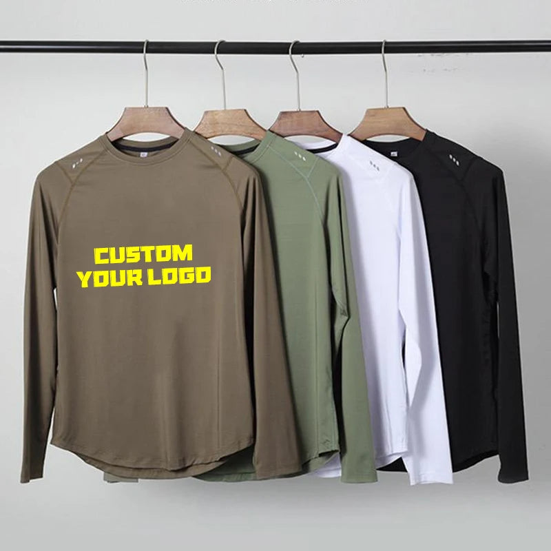 Factory Direct 2024 Fall Winter Sports T-Shirt Long-Sleeved Milk Silk High Elastic Material Casual Fitness Clothing With O-Neck