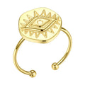 18K Gold Plated Stainless Steel Jewelry Eye Design Open Accessories Rings R194029